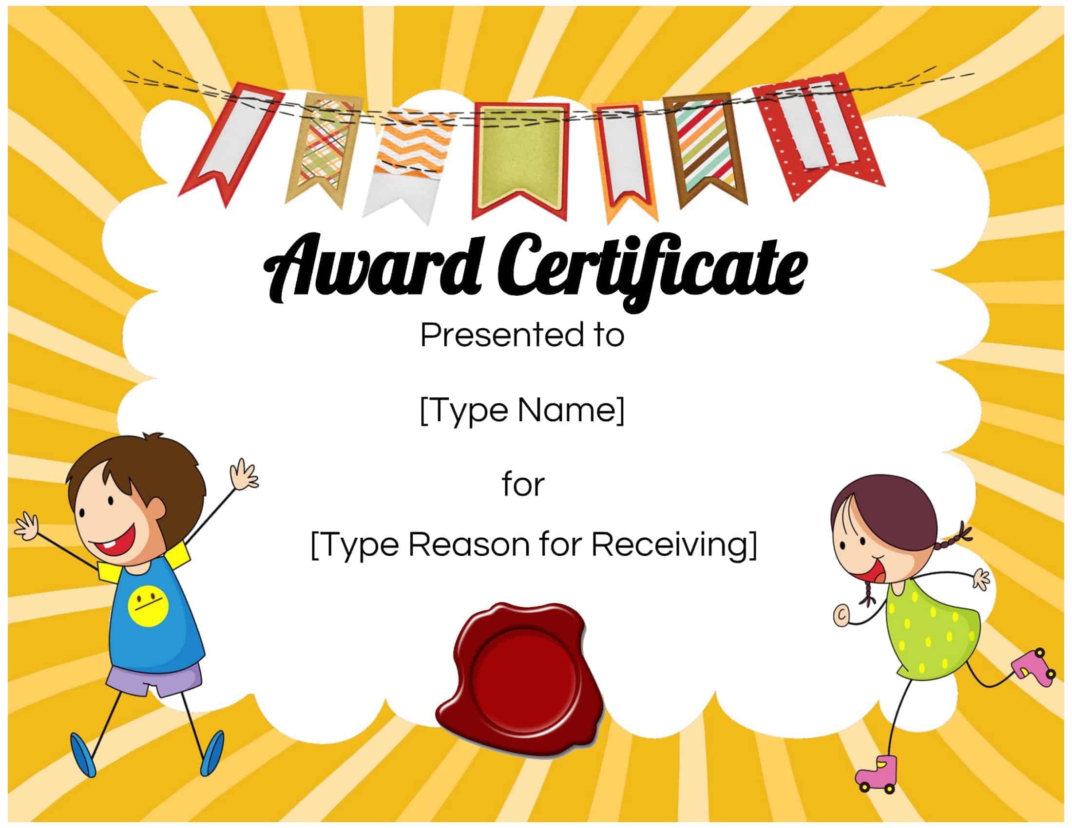 Childrens Award Templates HQ Template Documents