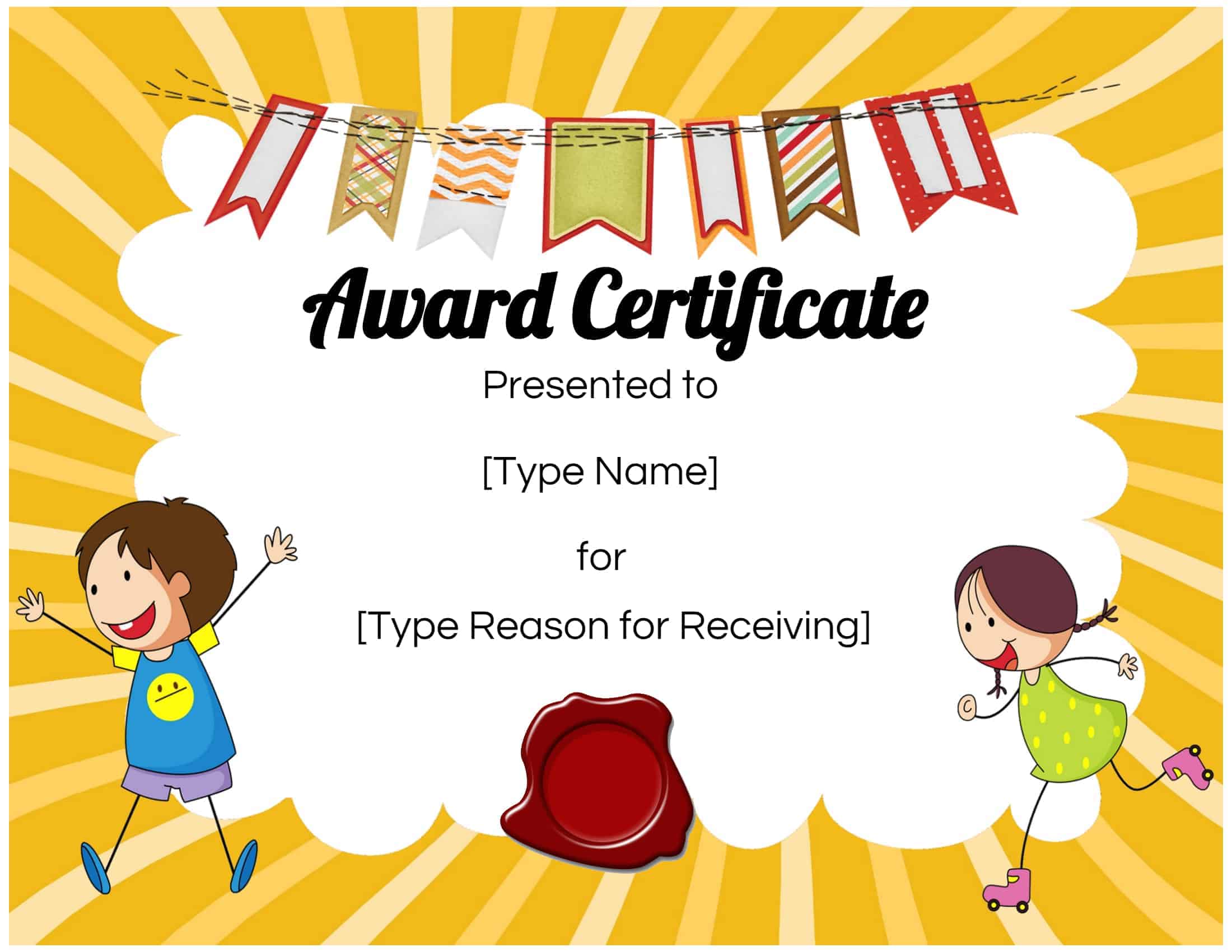 Free Custom Certificates For Kids Customize Online Print At Home