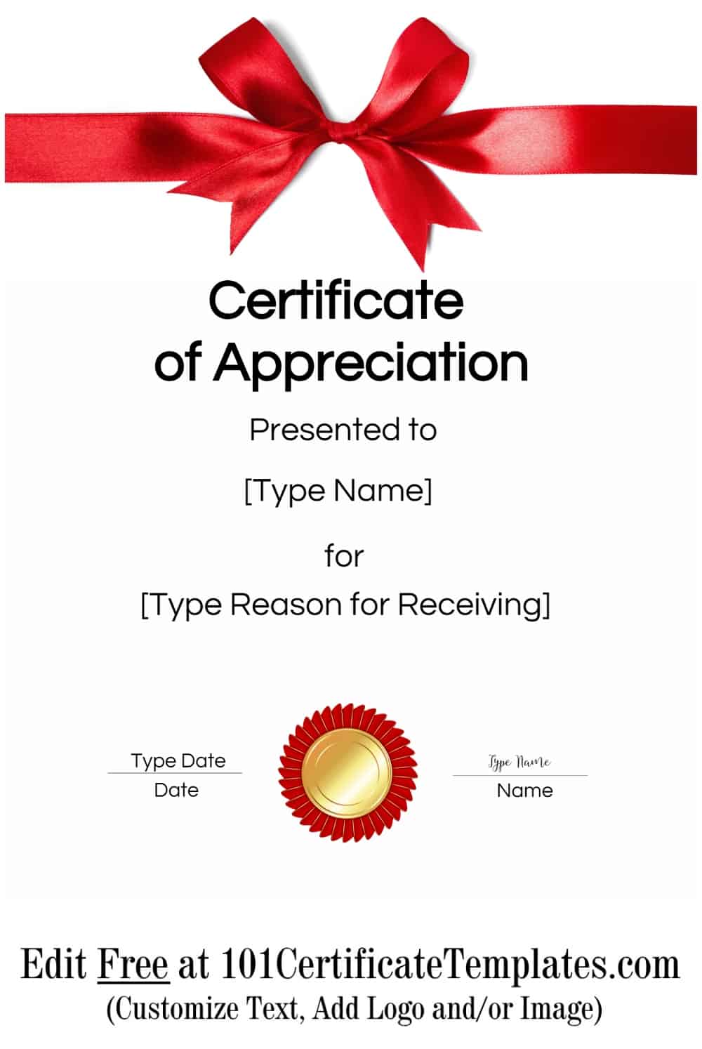 Certificate Of Appreciation Printable
