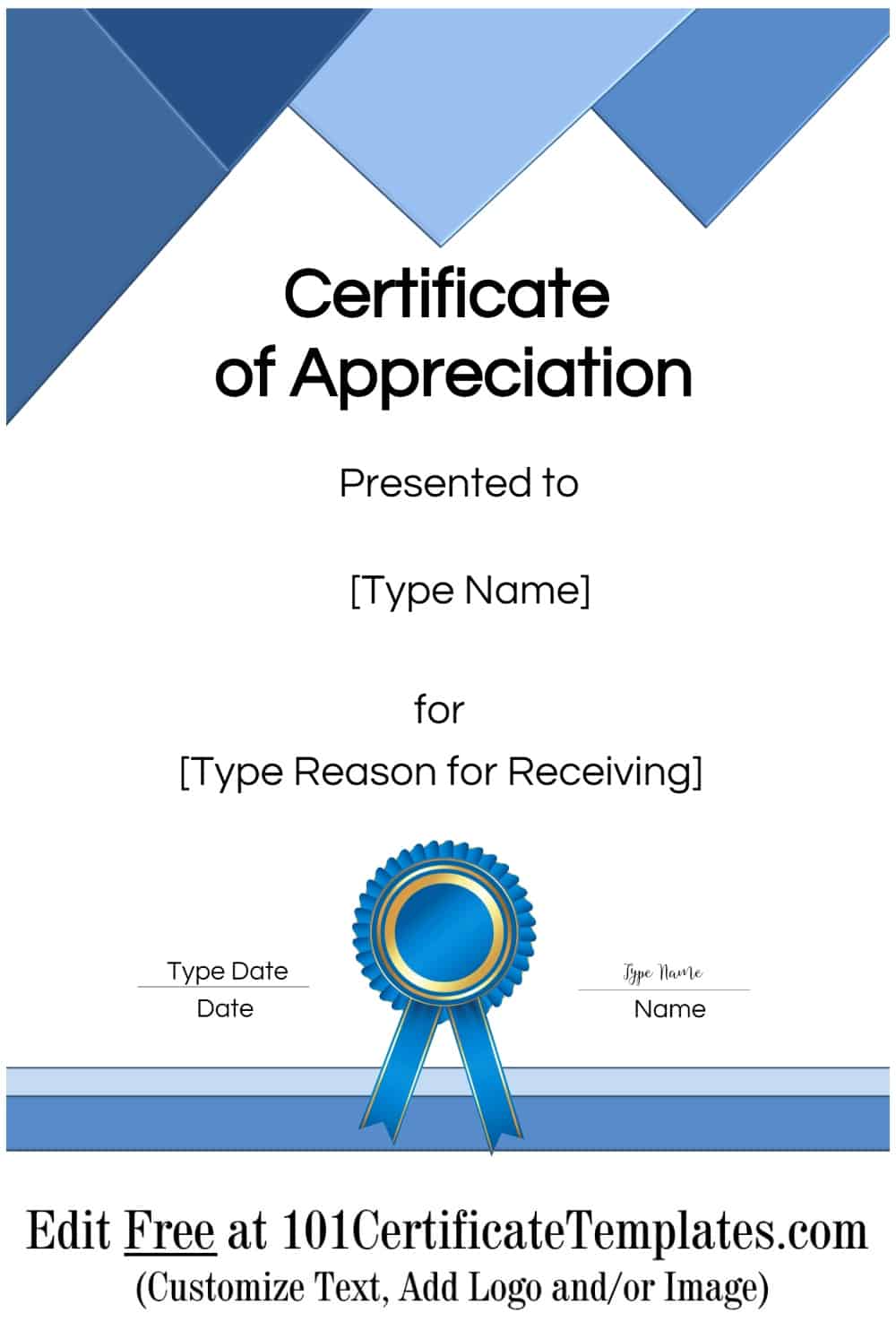 FREE Printable Certificate Of Appreciation Template Customize Online