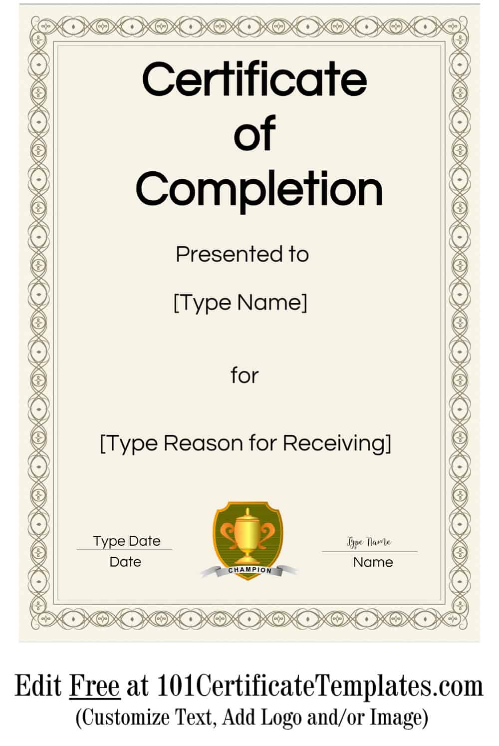 Free-Certificate-of-Completion-|-Customize-Online-then-Print