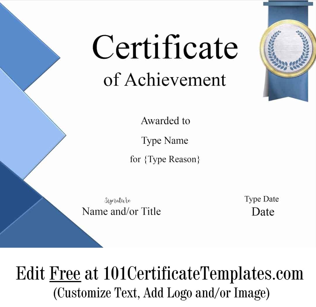 Free Printable Certificate Of Achievement Customize Online