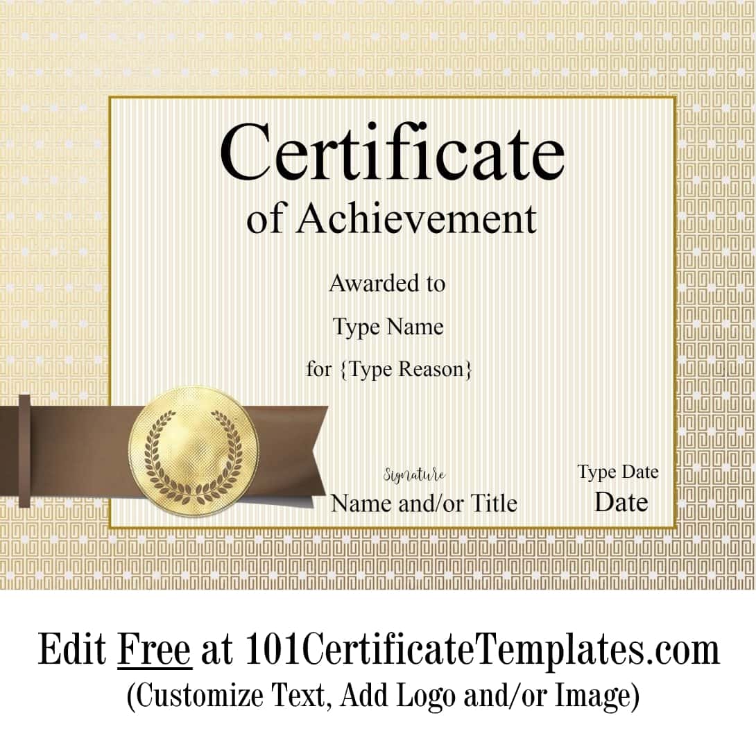 Free Printable Certificate Of Achievement Customize Online