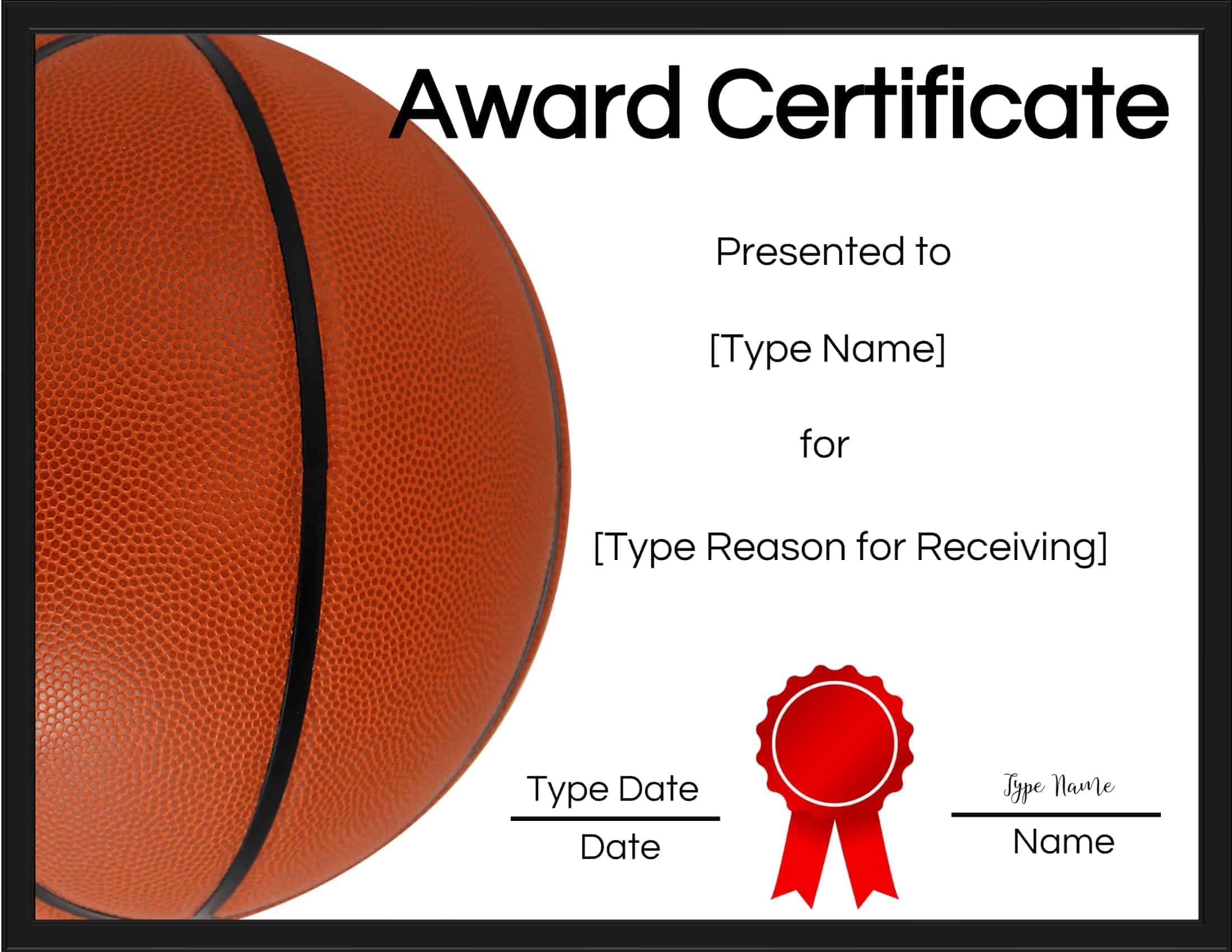 Markenname bevorzugt bestimmt basketball mvp certificate template