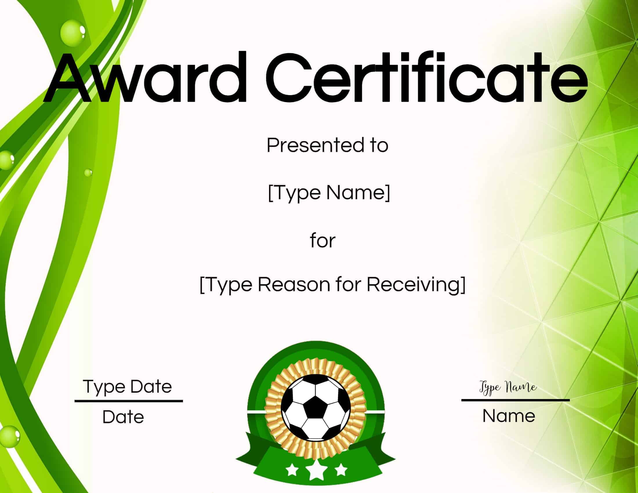 Free Soccer Certificate Maker Edit Online And Print At Home