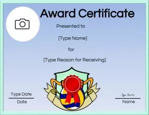 Printable volleyball certificate of achievement