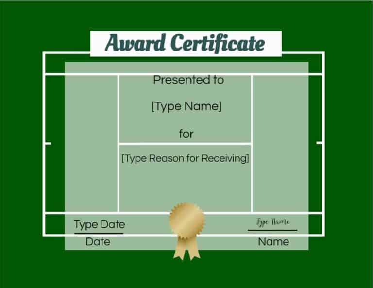 Free Tennis Certificates Edit Online And Print At Home