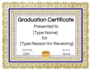 Free Graduation Certificate Template | Customize Online & Print