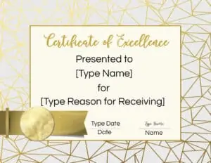 Printable certificate