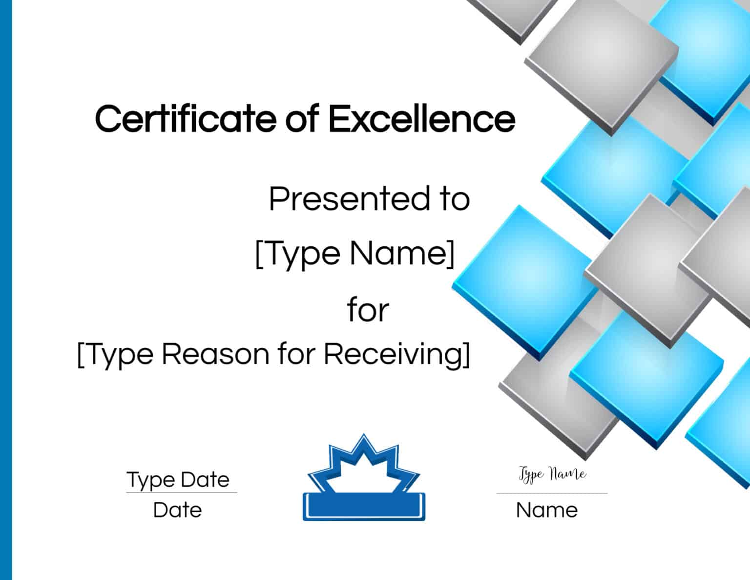 FREE Certificate Of Excellence | Editable And Printable