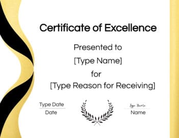 FREE Certificate of Excellence | Editable and Printable