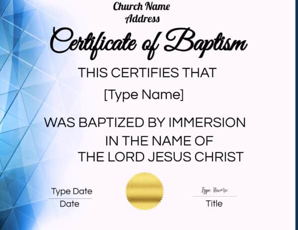 FREE Baptism Certificate Templates | Customize Online | No Watermark