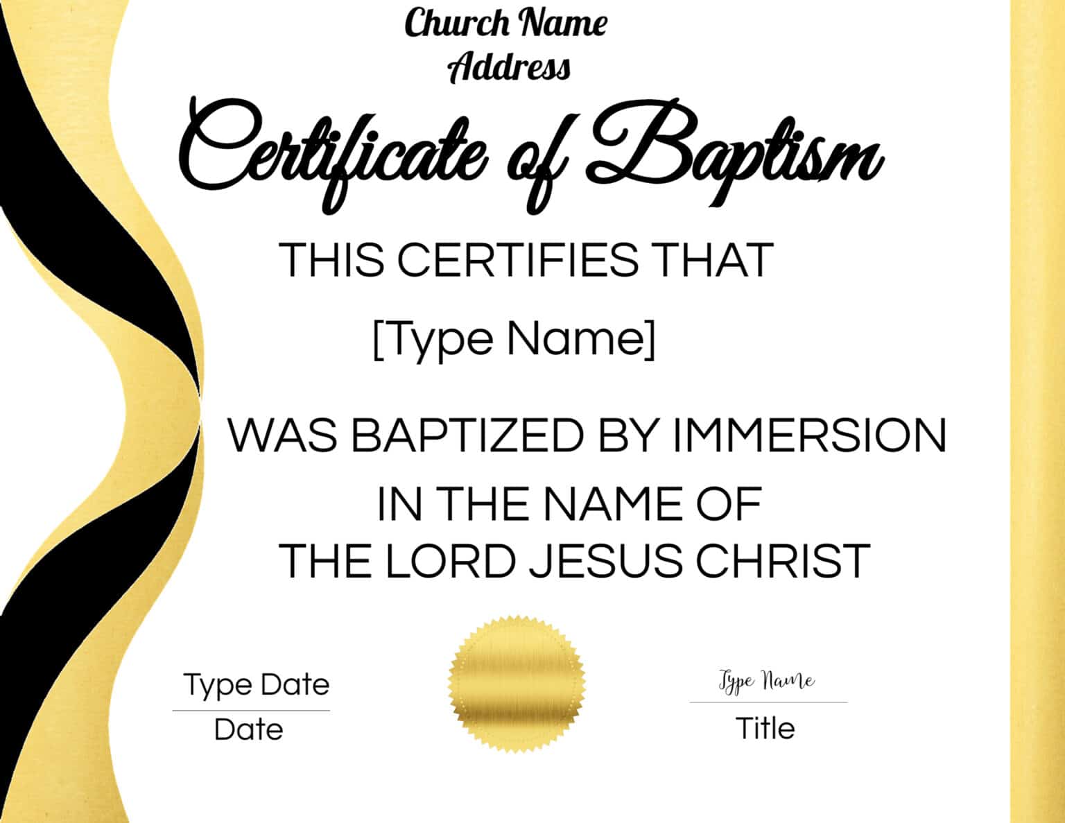 FREE Baptism Certificate Templates | Customize Online | No Watermark