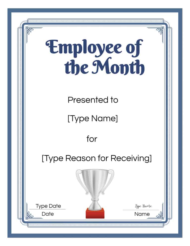 Employee of the Month Certificate Template | Customize Online