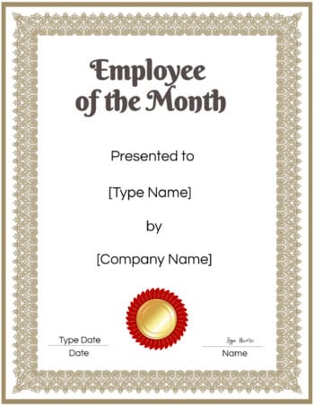 Employee of the Month Certificate Template | Customize Online