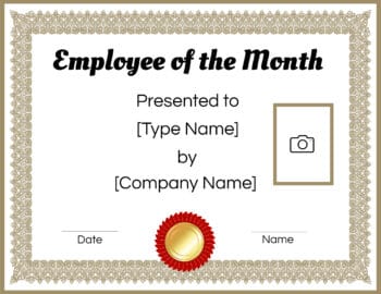 Employee of the Month Certificate Template | Customize Online