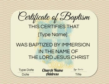 FREE Baptism Certificate Templates | Customize Online | No Watermark