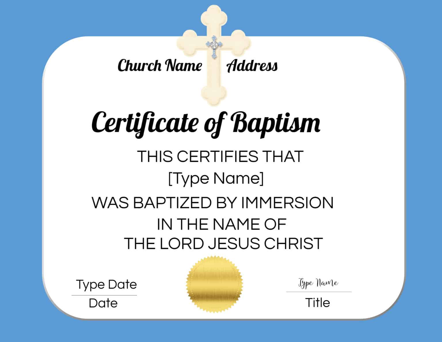 FREE Baptism Certificate Templates | Customize Online | No Watermark