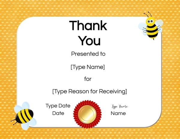 Thank You Certificate Template Free Printable 0737