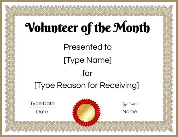 FREE Volunteer Certificate Template | Many Designs are Available