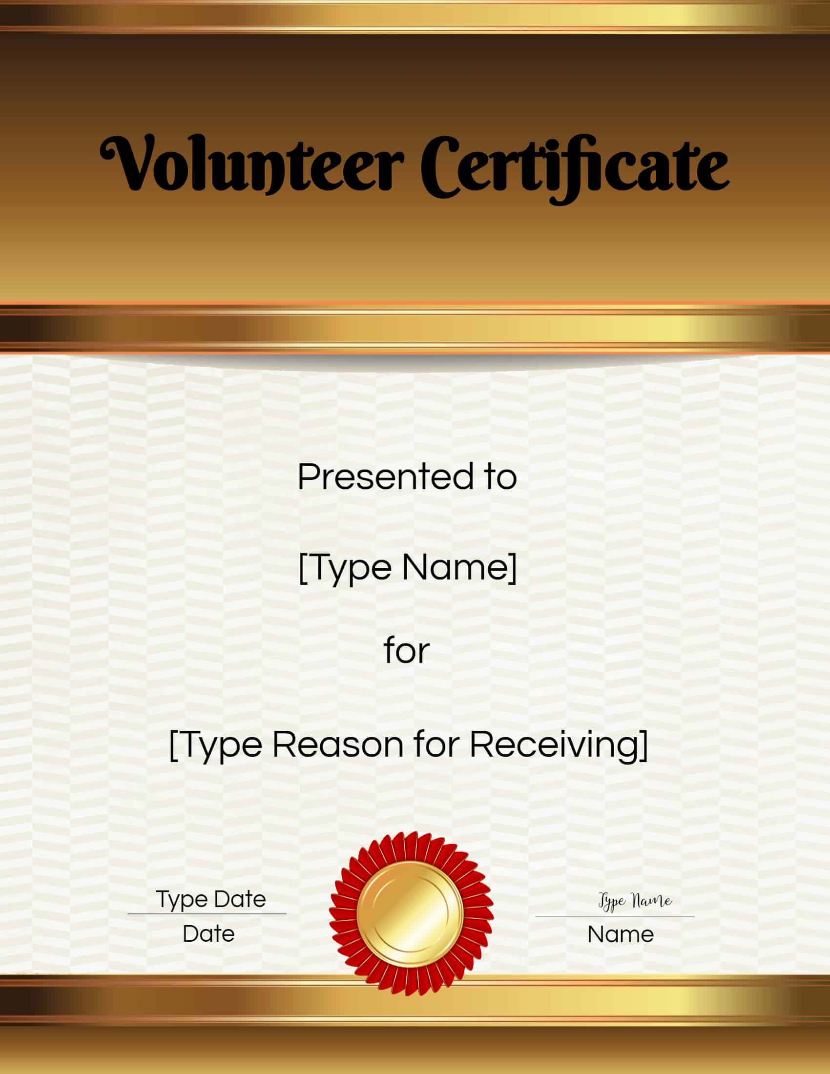 Volunteer Appreciation Certificate Template