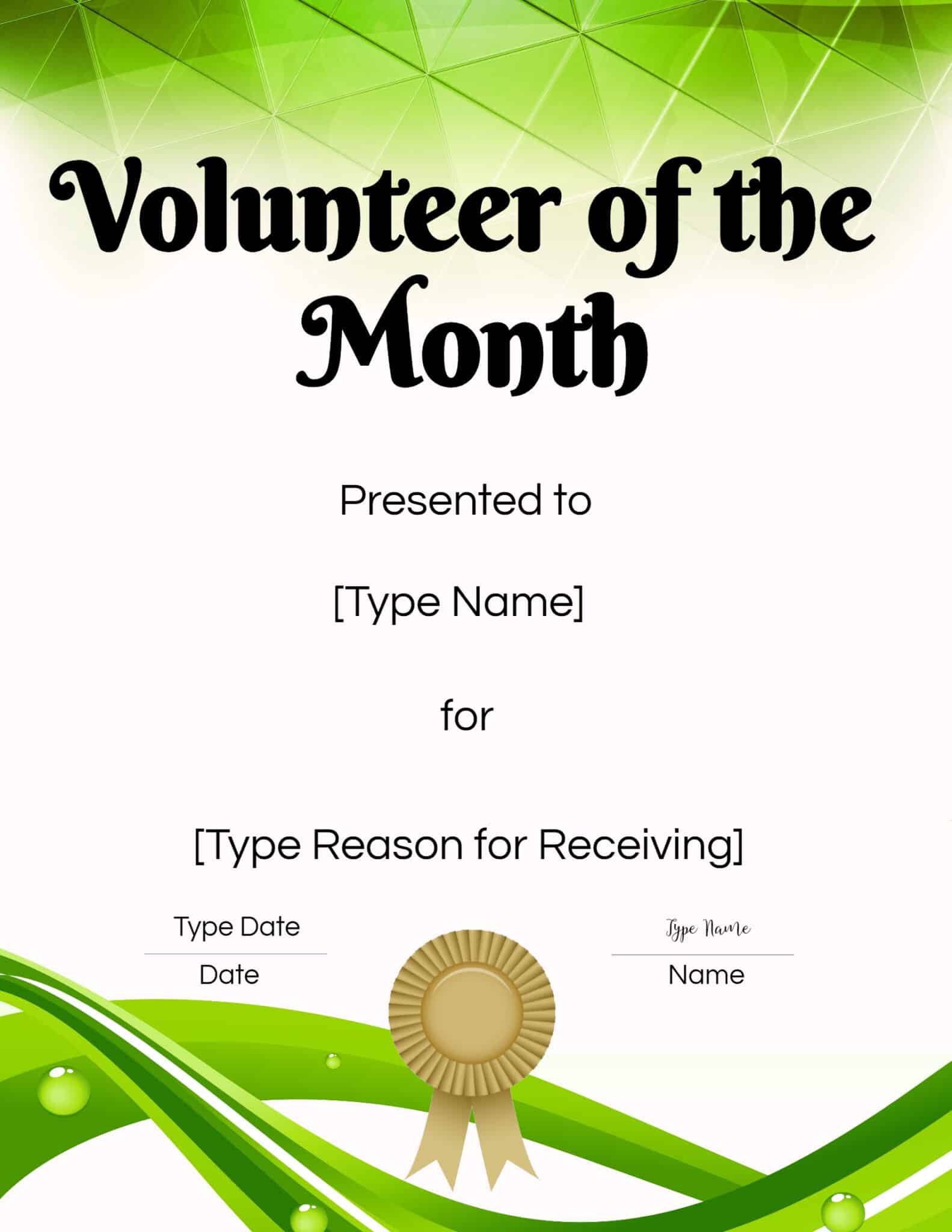 FREE Volunteer Certificate Template | Many Designs are Available