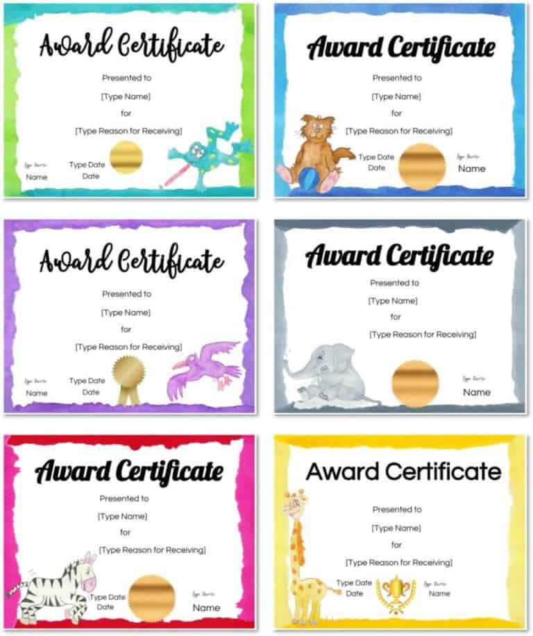 Free Custom Certificates for Kids | Customize Online & Print at Home