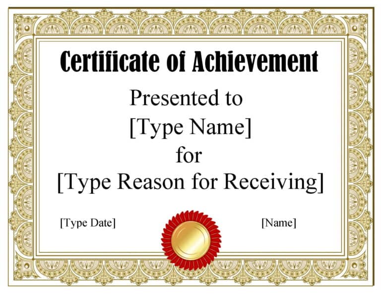 Certificate Word Template Free Download