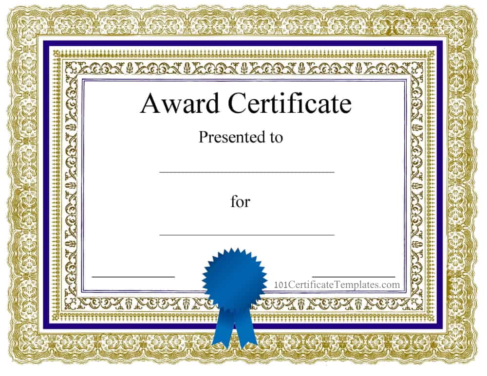 Printable Certificate Template For Word Printable Templates