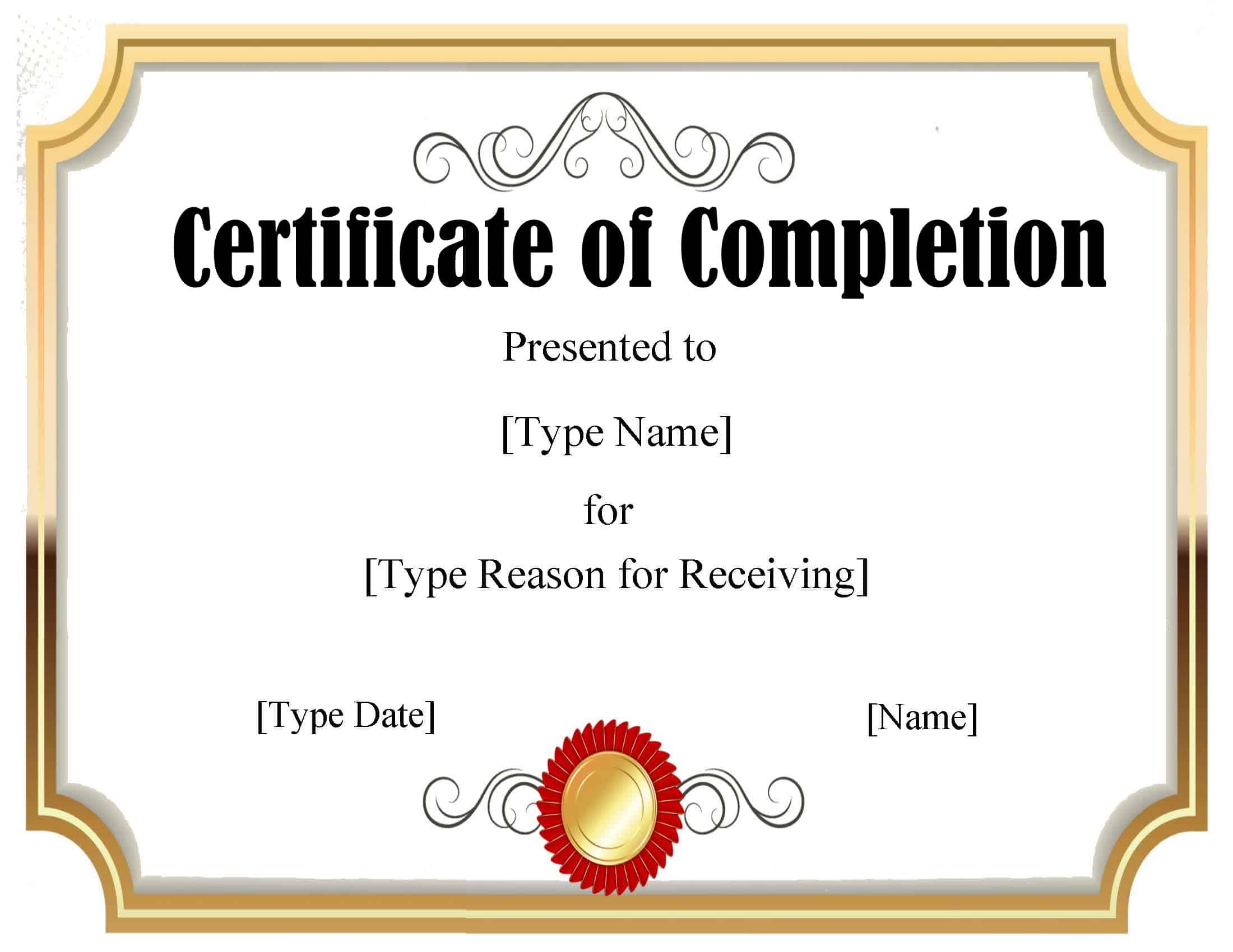 Free Printable Certificate Of Completion Template