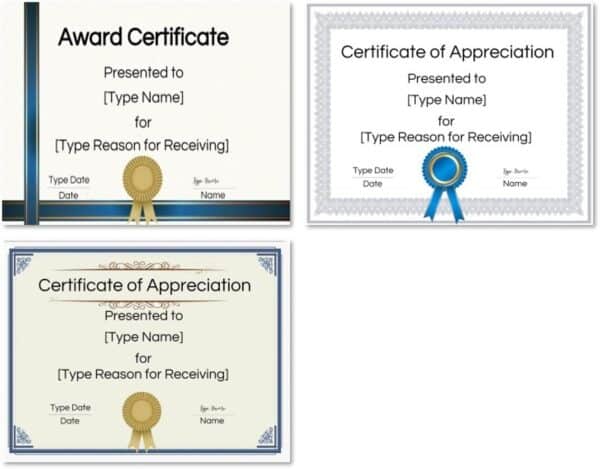 editable certificate of appreciation template