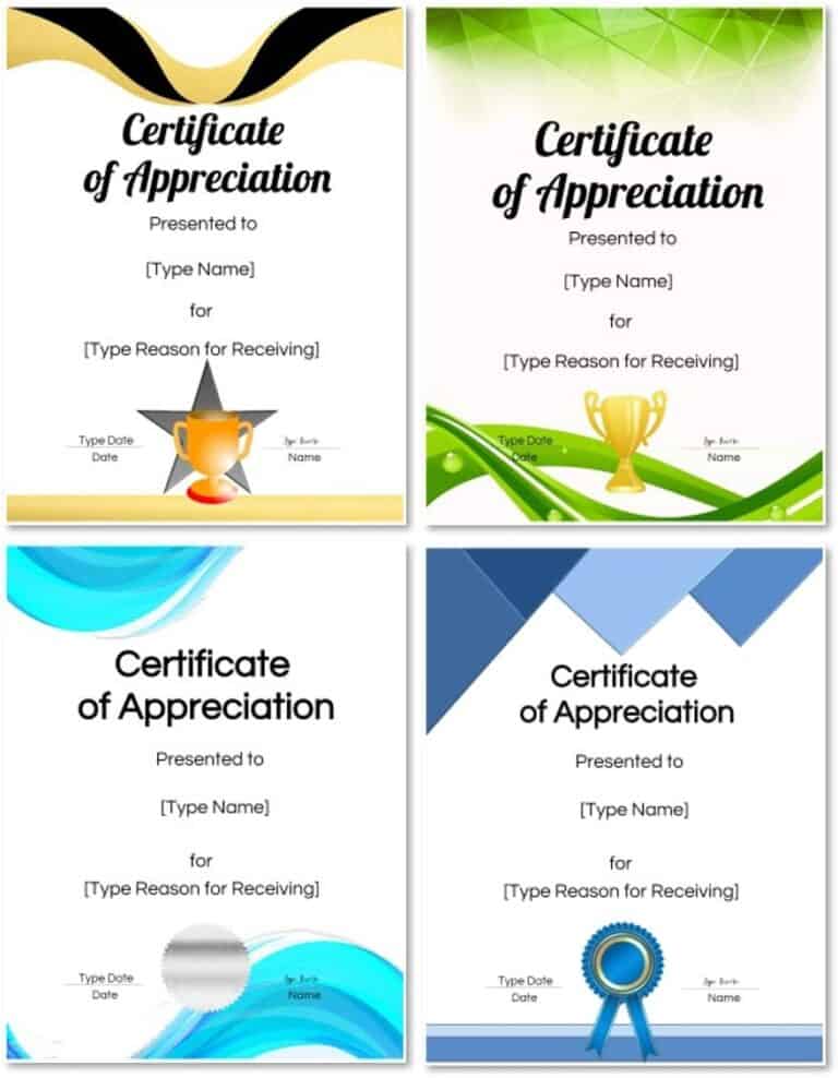 Free Printable Certificate Of Appreciation Template Customize Online 8152