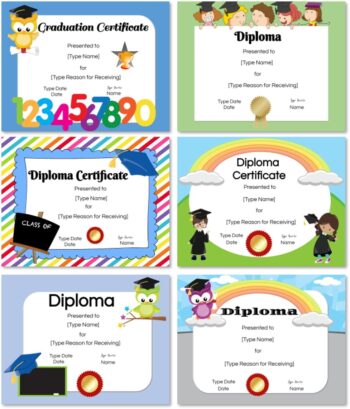 FREE Preschool and Kindergarten Graduation Certificate Templates