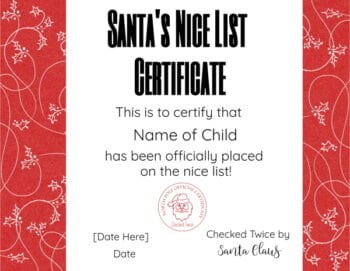 FREE Santa Nice List Certificate | Editable and Printable