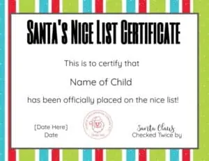 Santa Certificate