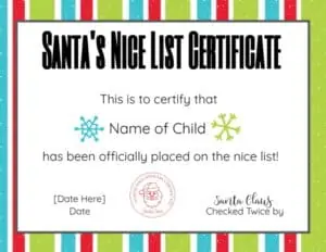 Santa Certificate