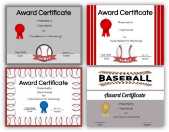 FREE Printable and Editable Baseball Awards with Certificate Templates