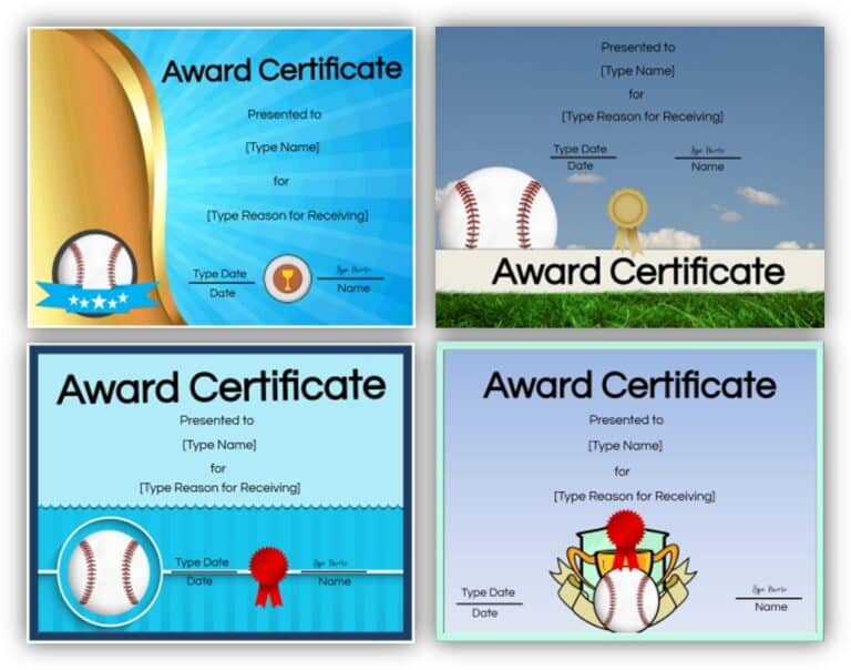 FREE Printable and Editable Baseball Awards with Certificate Templates