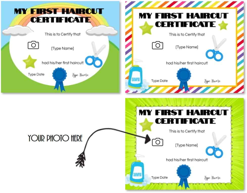 FREE Baby's First Haircut Certificate Editable and Printable
