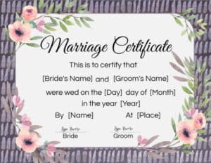 Free Printable And Editable Fake Marriage Certificate