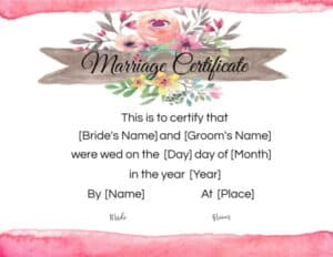 Free Printable And Editable Fake Marriage Certificate