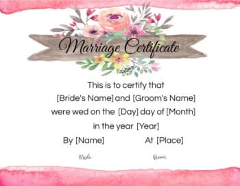 FREE Printable and Editable Fake Marriage Certificate