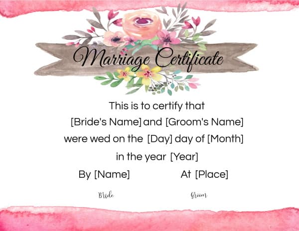virtual marriage certificate fake