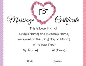 FREE Printable and Editable Fake Marriage Certificate