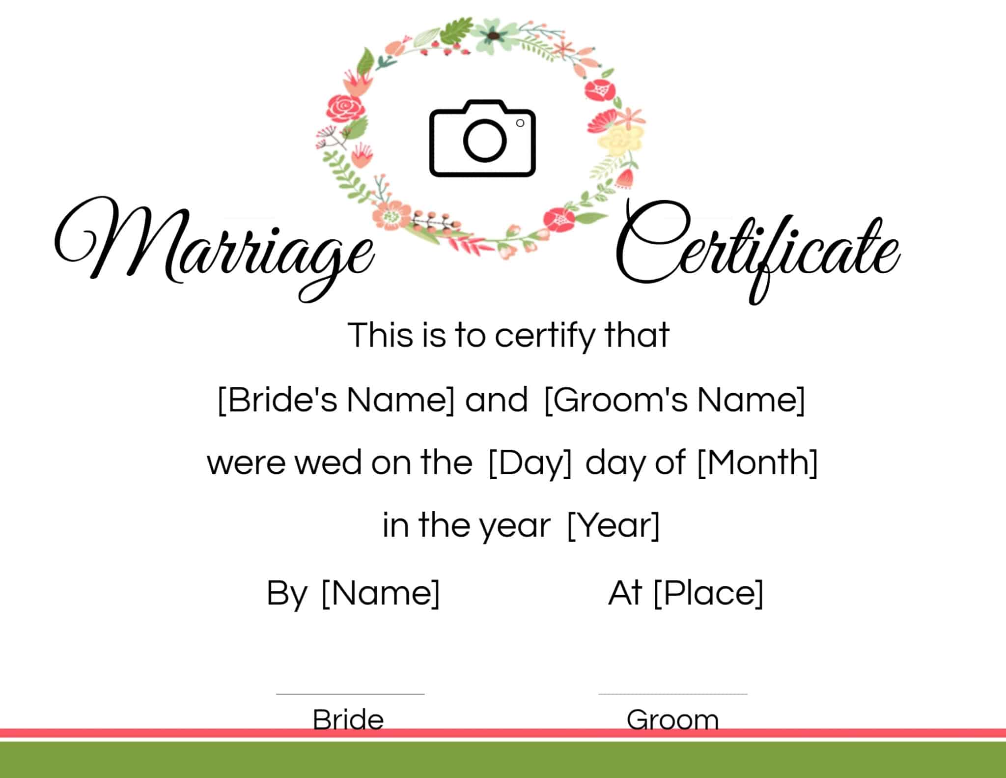 FREE Printable and Editable Fake Marriage Certificate