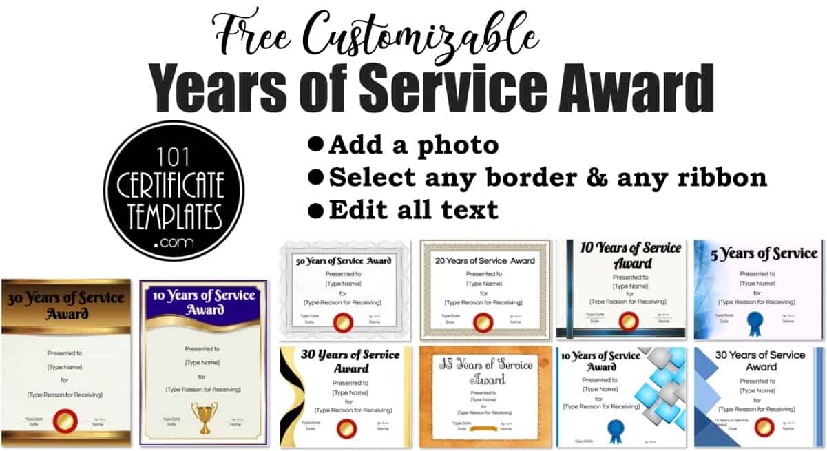 FREE Printable and Editable Years of Service Award