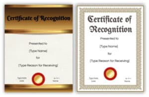 FREE Certificate of Recognition Template | Customize Online