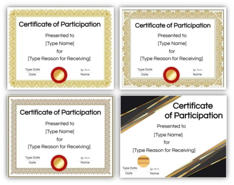 FREE Certificate of Participation Templates | Customize Online