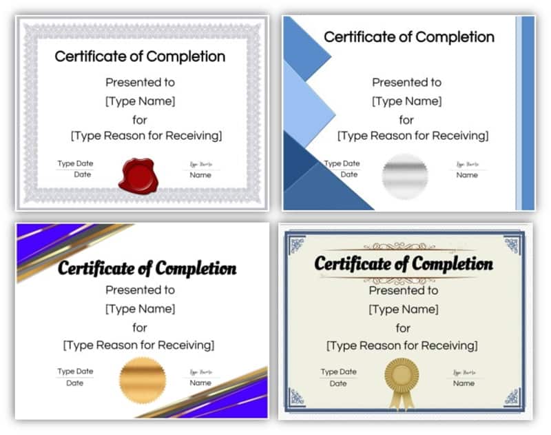 Editable CERTIFICATE OF COMPLETION TEMPLATE Printable Fully Customizable  Digital